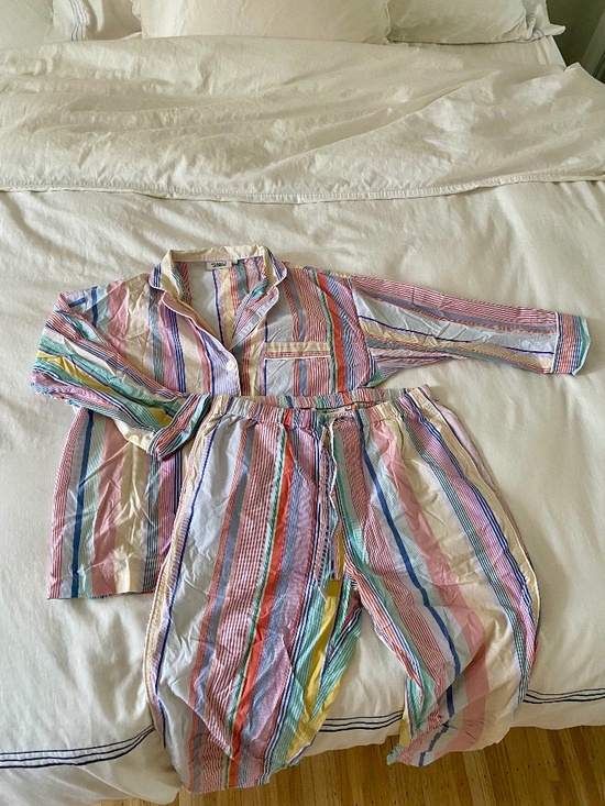 Sleepy Jones Marina Pyjama Set in Vintage Stripe - Picture 3 of 4